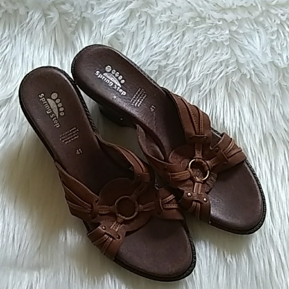 ❤️ Spring Step Leather platform sandals sz 41☀